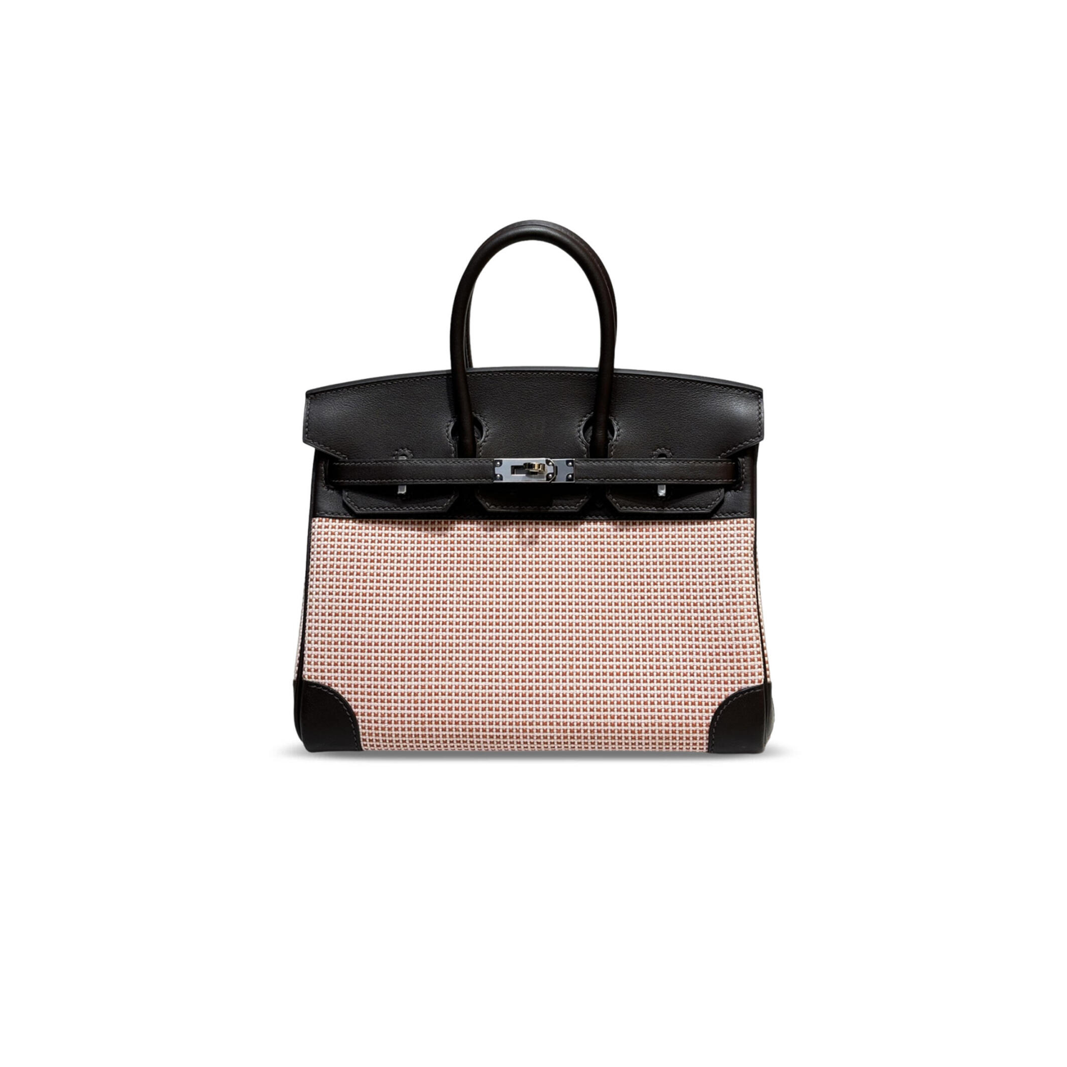 H**me5 master birkin 25 swift and canvas framboise palladium hardware (25*18*13cm)